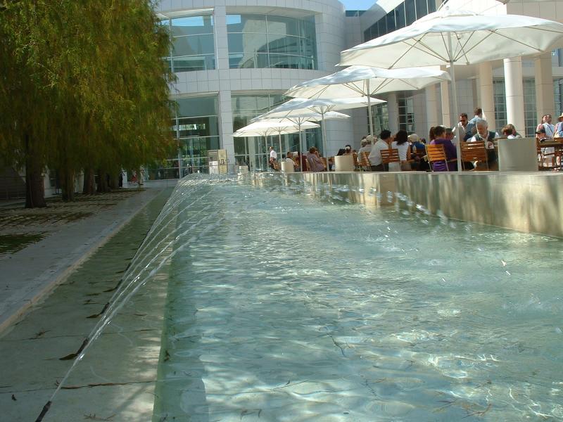 One of the water features at the Getty Center