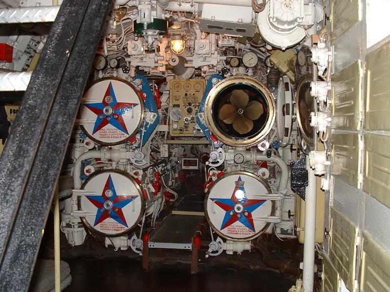 Missile silos in the Russian submarine 
