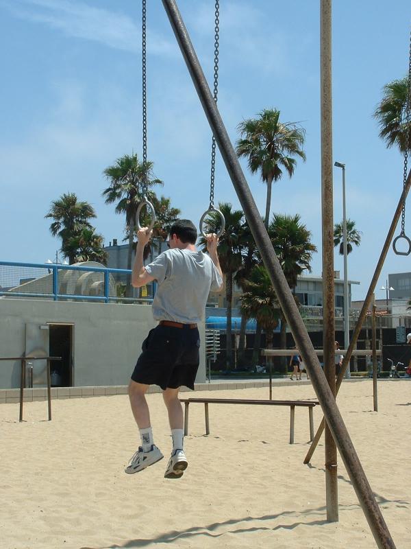 Rob showing off at Muscle beach.