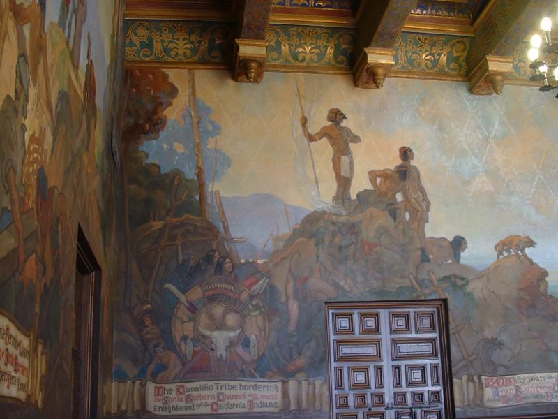 The mural room in the Santa Barbara County Courthouse.