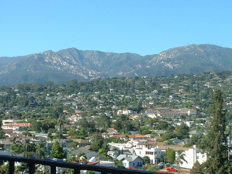 The mountains from the clock tower of the Santa Barbara Courthouse