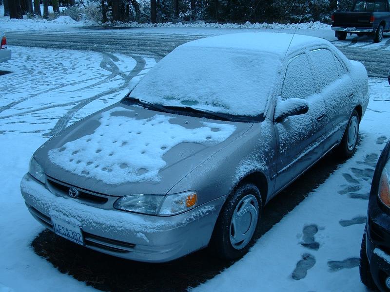 Our car in the morning, Sequoia and Kings Canyon