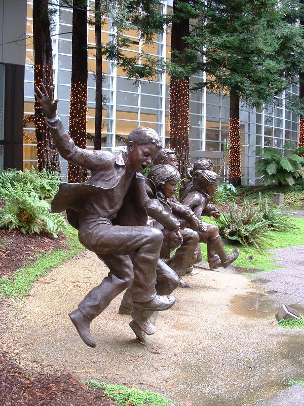 Sculpture in the California Redwood Grove on the east side of the Transamerica Pyramid, San Francisco