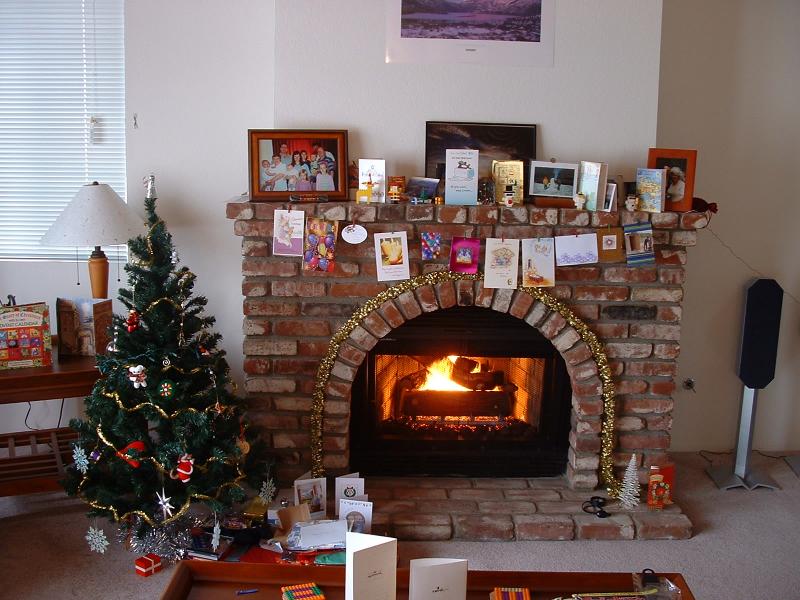 Our Christmas tree and decorations before lunch, Christmas day