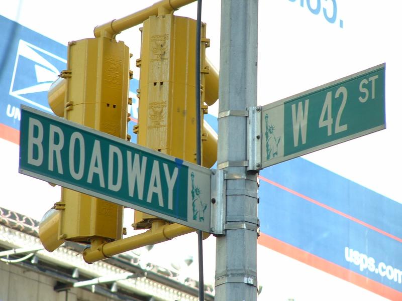 Street sign in Times Square, New York City