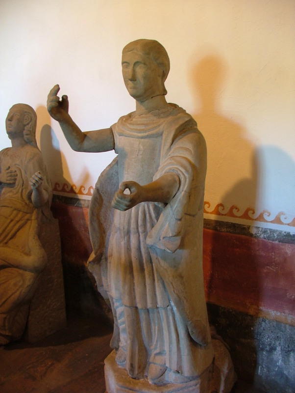 Rare statue carved by a Native American, Santa Barbara Mission, Santa Barbara, California