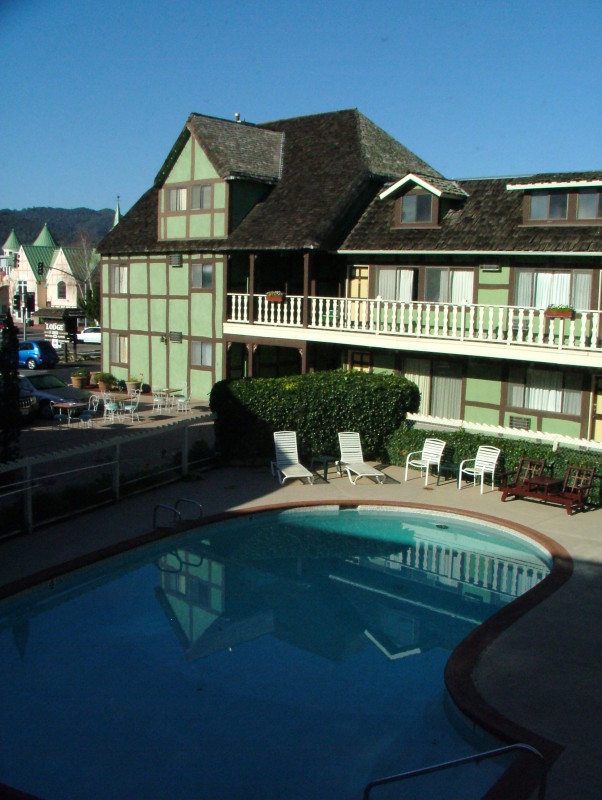 View from the window of Svendsgaard's Danish Lodge, Solvang, California
