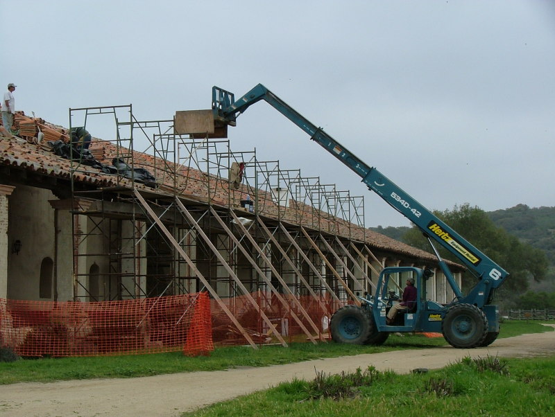 Restoring the roof at La Purisima Mission, Lompoc, California