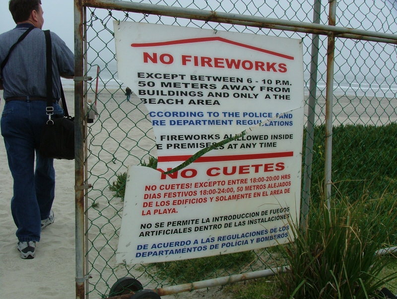 Sign on Rosarita Beach, Mexico
