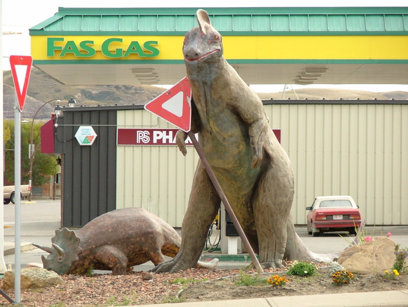 Dinosaurs around Drumheller, Alberta, Canada