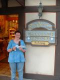 Jo with a frozen, chocolate-dipped slice of cheesecake - Yum ...