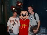 Mickey hugs Rob and Jo.