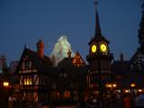 The Matterhorn behind Fantasyland.