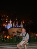 Rob, with Walt Disney and Mickey, and the Sleeping Beauty Castle in the background.