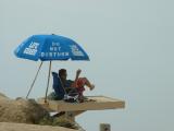 A lifegard overseeing Black Beach, from Torrey Pines Glider Port, La Jolla