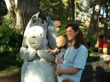 Helen wonders who this big furry character is ...