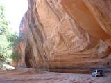 Our tour car under an overhang, Canyon de Chelly