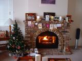 Our Christmas tree and decorations before lunch, Christmas day