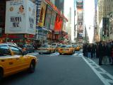 Times Square and yellow taxis, New York City
