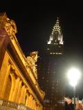 The Chrysler Building, lit up at night