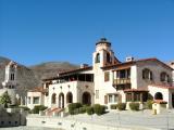 A view of Scotty's Castle with the incomplete pool in the foreground, Death Valley National Park