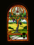A stained-glass window in Bethania Lutheran Church, Solvang, California