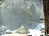 The spray produced by Yosemite Falls, Yosemite National Park, California
