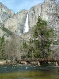 Bridge, Merced River and Yosemite Falls, Yosemite National Park, California