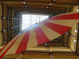 World's largest flag inside a department store, the Great Flag - 900 pounds, and measuring 50x100 ft, Marshall Field's, Chicago