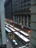 Buses lined up outside our hotel for the July 4th-eve celebrations, Chicago Buses lined up outside our hotel for the July 4th-eve celebrations, Chicago