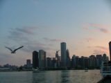 Sunset over Chicago city from Navy Pier, Chicago