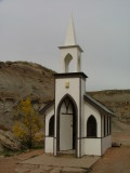 Drumheller's Little Church, Dinosaur Trail, Alberta, Canada