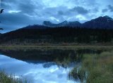Reflections in a pond on the way to Pyramid Lake, Jasper, Alberta, Canada